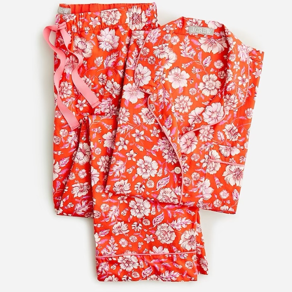 NWT Long-sleeve cotton poplin pajama set in poppy fields